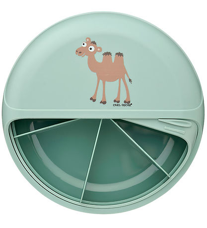 Carl Oscar Snackboks - BentoDisc - 18 cm - Grøn m. Kamel