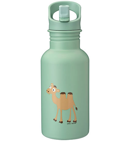 Carl Oscar Drikkeflaske - Steelish - 500 ml - Grøn m. Kamel