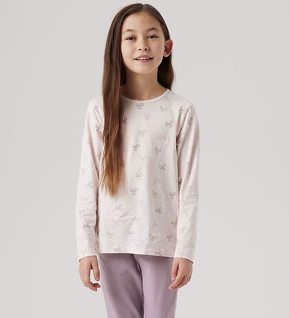 Name It Nattøj - 2-Delt - Noos - NkfNightset - Barely Pink/Bows