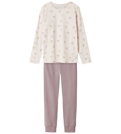 Name It Nattøj - 2-Delt - Noos - NkfNightset - Barely Pink/Bows