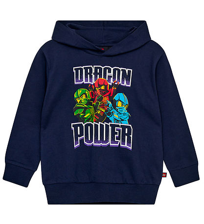 LEGO® Ninjago Hættetrøje - LWSaku - Dark Navy m. Print LEGO® Ninjago Hættetrøje - LWSaku - Dark Navy m. Print