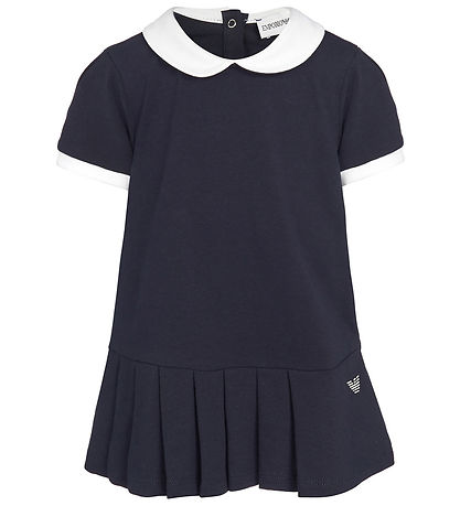 Emporio Armani Kjole - Navy m. Hvid Emporio Armani Kjole - Navy m. Hvid