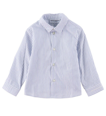 Emporio Armani Skjorte - Hvid/Blåstribet Emporio Armani Skjorte - Hvid/Blåstribet