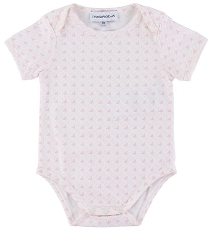 Emporio Armani Body k/æ - 2-pak - Hvid/Rosa m. Logoer Emporio Armani Body k/æ - 2-pak - Hvid/Rosa m. Logoer