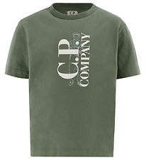 C.P. Company T-shirt - Armygrøn m. Hvid/Støvet Grøn C.P. Company T-shirt - Armygrøn m. Hvid/Støvet Grøn