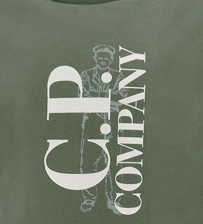 C.P. Company T-shirt - Armygrøn m. Hvid/Støvet Grøn