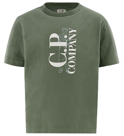 C.P. Company T-shirt - Armygrøn m. Hvid/Støvet Grøn