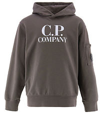 C.P. Company Hættetrøje - Mørkegrå m. Hvid C.P. Company Hættetrøje - Mørkegrå m. Hvid