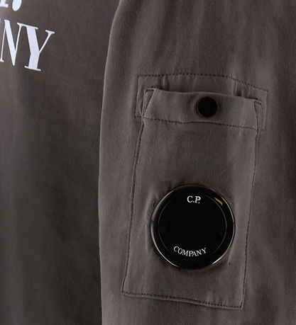 C.P. Company Hættetrøje - Mørkegrå m. Hvid C.P. Company Hættetrøje - Mørkegrå m. Hvid