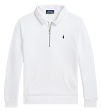 Polo Ralph Lauren Sweatshirt m. Lynlås - Hvid Polo Ralph Lauren Sweatshirt m. Lynlås - Hvid