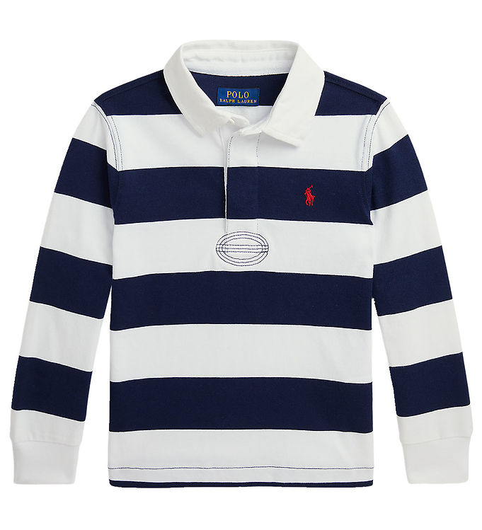 Polo Ralph Lauren Polobluse - Navy/Hvidstribet