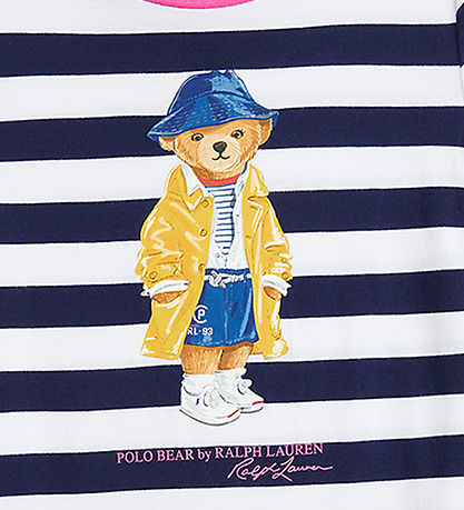 Polo Ralph Lauren Kjole - Navy/Hvidstribet m. Bamse