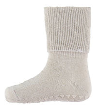GoBabyGo Skridsikrestrømper - Bambus - Ivory Glitter GoBabyGo Skridsikrestrømper - Bambus - Ivory Glitter