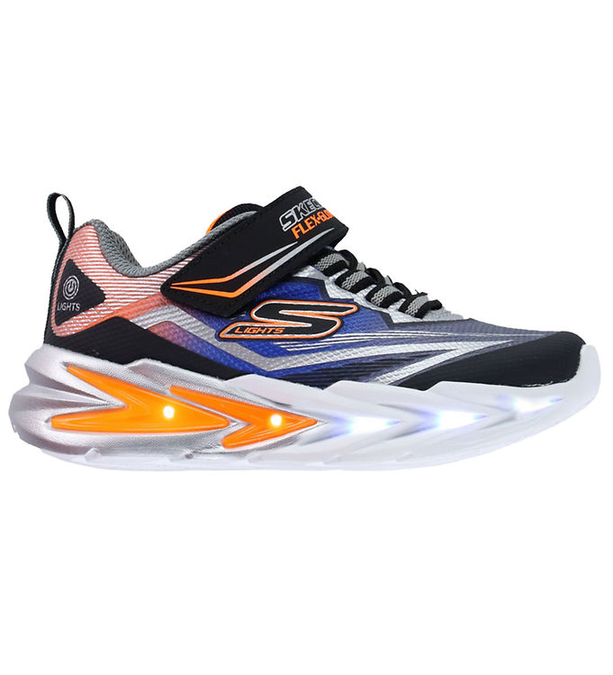 Skechers Sko m. Lys - Flex-Glow Ultra - Sort/Blå