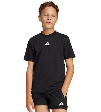 adidas Performance T-shirt - J SL - Sort/Hvid