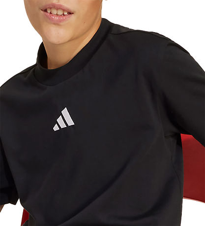adidas Performance T-shirt - J SL - Sort/Hvid