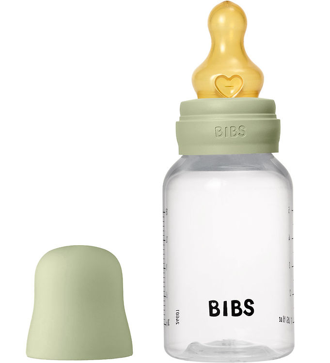 BIBS Bottle - Sutteflaskesæt - Plastik - Naturgummi/Slow Flow/Rund - 150ml - Sage