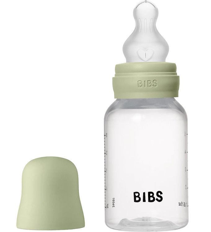 BIBS Bottle - Sutteflaskesæt - Plastik - Silikone/Slow Flow/Rund - 150ml - Sage