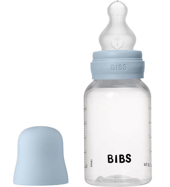 BIBS Bottle - Sutteflaskesæt - Plastik - Silikone/Slow Flow/Rund - 150ml - Baby Blue