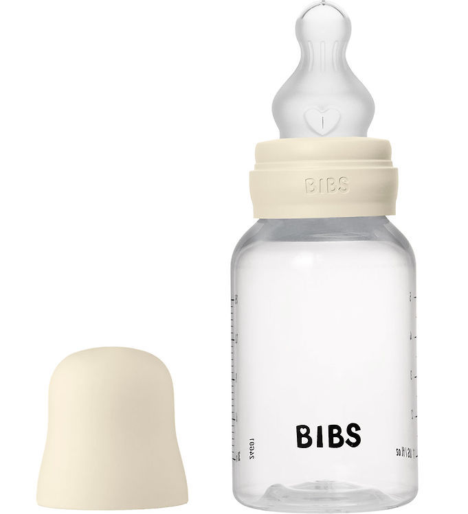 BIBS Bottle - Sutteflaskesæt - Plastik - Silikone/Slow Flow/Rund - 150ml - Ivory