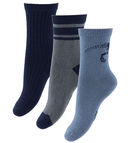 Name It 양말 - 3개입 - NmmThis - 차이나 블루/로우 스모크