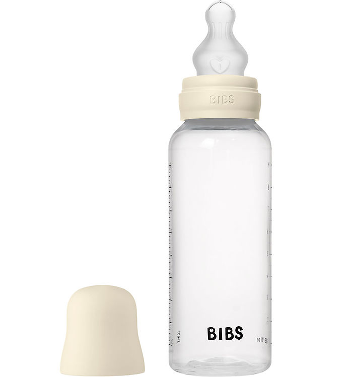 BIBS Bottle - Sutteflaskesæt - Plastik - Silikone/Medium Flow/Rund - 270ml - Ivory