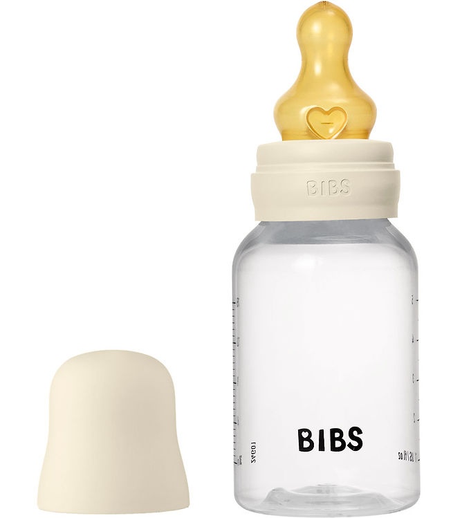 BIBS Bottle - Sutteflaskesæt - Plastik - Naturgummi/Slow Flow/Rund - 150ml - Ivory