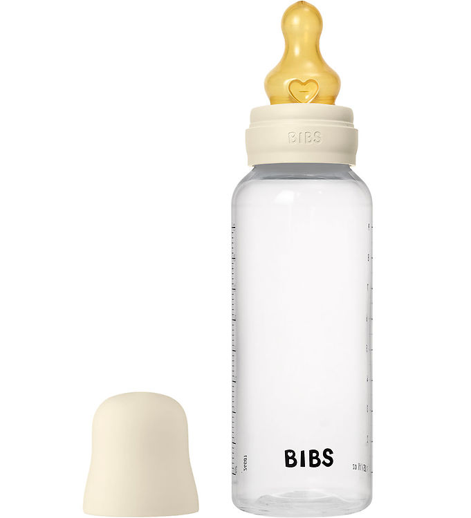 BIBS Bottle - Sutteflaskesæt - Plastik - Naturgummi/Medium Flow/Rund - 270ml - Ivory
