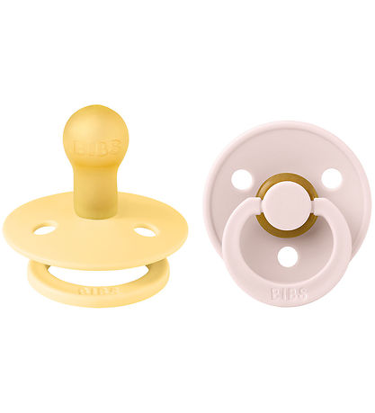 Bibs Colour sutter - Str. 1 - 2-pak - Rund - Pale Butter/Petal Bibs Colour sutter - Str. 1 - 2-pak - Rund - Pale Butter/Petal