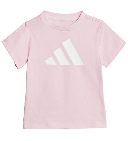 adidas Performance T-shirt/Shorts - 160 - Rosa/Hvid adidas Performance T-shirt/Shorts - 160 - Rosa/Hvid