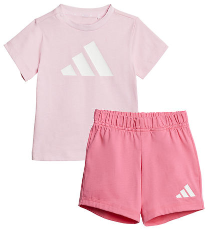 adidas Performance T-shirt/Shorts - 160 - Rosa/Hvid adidas Performance T-shirt/Shorts - 160 - Rosa/Hvid