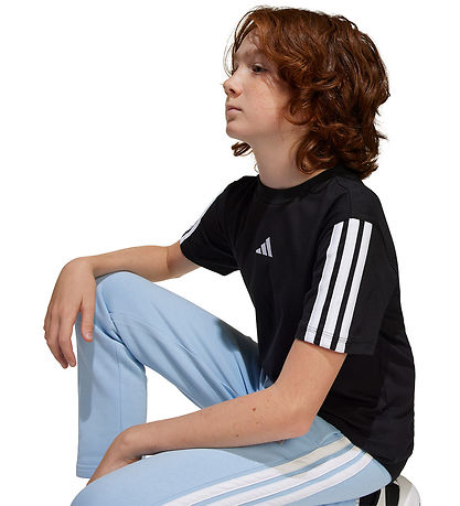 adidas Performance T-Shirt - 160 - Sort/Hvid adidas Performance T-Shirt - 160 - Sort/Hvid