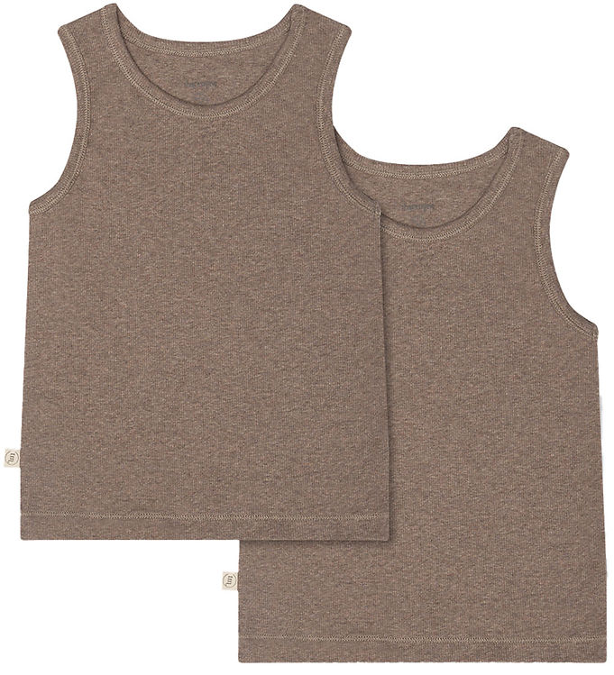 That's Mine - Cuno tanktop 2-pak - Brown melange - 92cm - 2Y