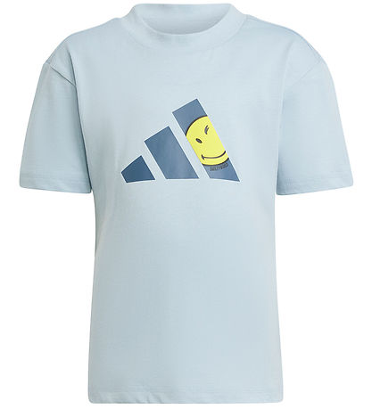 adidas Performance T-shirt/Sweathorts - Blå/Gul m. Smileyer