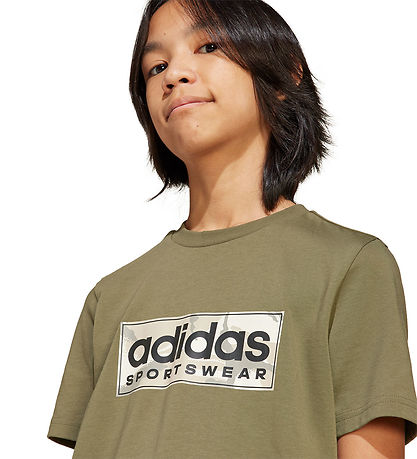 adidas Performance T-shirt - Camo Linear Graphic - Olive Strata