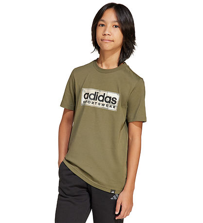 adidas Performance T-shirt - Camo Linear Graphic - Olive Strata