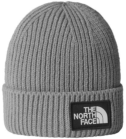 The North Face Hue - Strik - Logo Box Cuffed - Gråmeleret The North Face Hue - Strik - Logo Box Cuffed - Gråmeleret