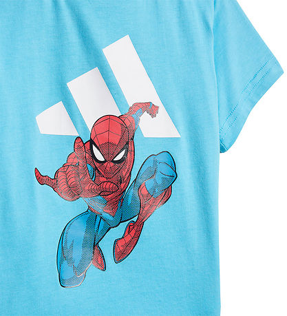 adidas Performance T-Shirt/Shorts - Marvel - Bright Cyan/Hvid m.