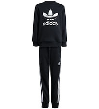 adidas Originals Sweatsæt - Trefoil - Sort m. Hvid adidas Originals Sweatsæt - Trefoil - Sort m. Hvid