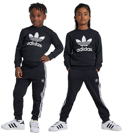 adidas Originals Sweatsæt - Trefoil - Sort m. Hvid