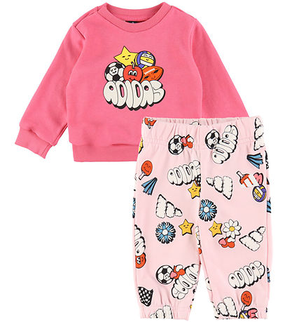 adidas Performance Sweatsæt - I FUN AOP JOG - PNKFUS/WHITE adidas Performance Sweatsæt - I FUN AOP JOG - PNKFUS/WHITE