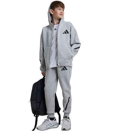adidas Performance Træningsjakke - Z.N.E. - Gråmeleret m. Sort