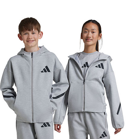 adidas Performance Træningsjakke - Z.N.E. - Gråmeleret m. Sort