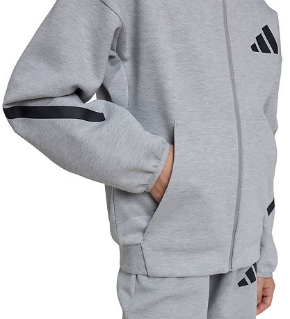 adidas Performance Træningsjakke - Z.N.E. - Gråmeleret m. Sort