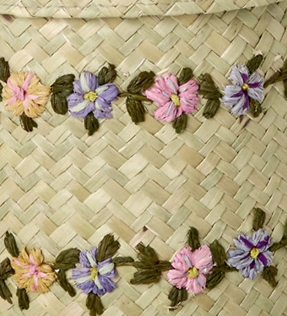 Rice Kurv - Raffia  - Small - Flower Vines - 17,5x14,5 cm - Natu