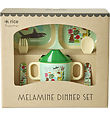 Rice Spisesæt - Melamin - 4 stk. - Wildlife Print - Mint Rice Spisesæt - Melamin - 4 stk. - Wildlife Print - Mint