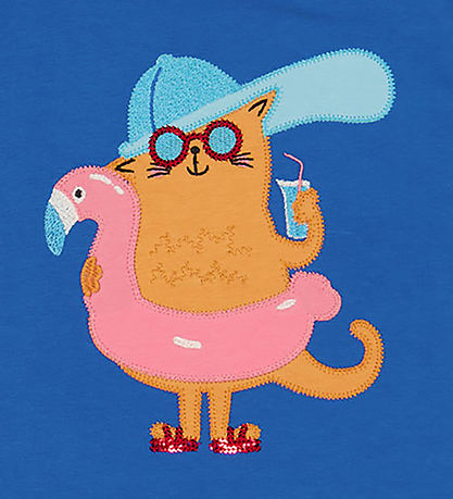 Freds World T-shirt - Hello CAT - Fast Blue