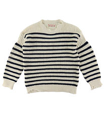 Marni Bluse - Strik - Off White/Navystribet Marni Bluse - Strik - Off White/Navystribet