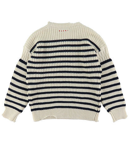 Marni Bluse - Strik - Off White/Navystribet
