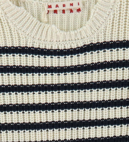 Marni Bluse - Strik - Off White/Navystribet